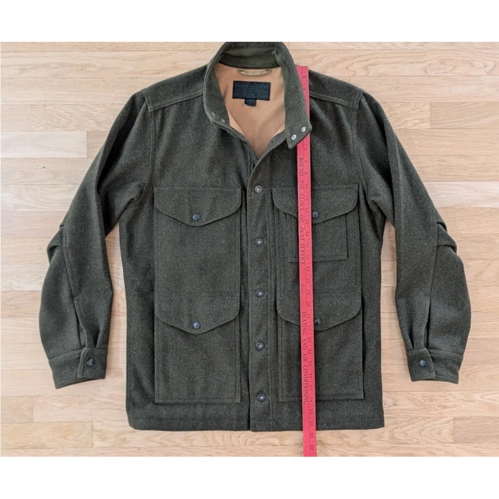 RARE Filson Greenwood Green Wool Cruiser Jacket Medium Moleskin Lined Coat USA - Picture 8 of 16